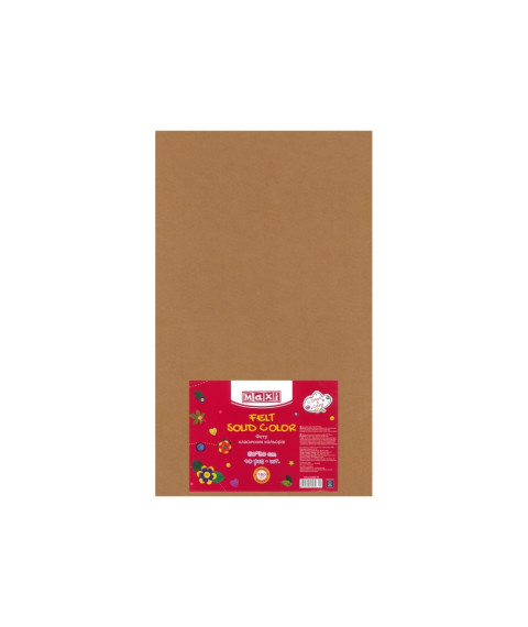 Fetru, 50x30cm, 180g/m2, maro deschis, 10 foi, MAXI